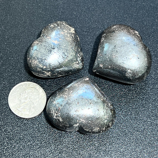 Hematite Puffy Heart Polished Carving