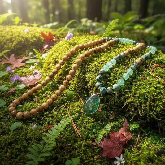African Turquoise Green Aventurine Mala Necklace
