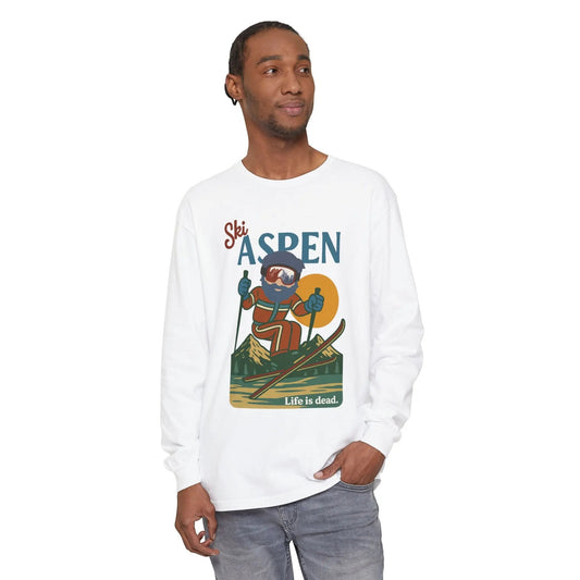 Ski Aspen - Life is DeadMountain Collection Garment-Dyed Long Sleeve T-Shirt
