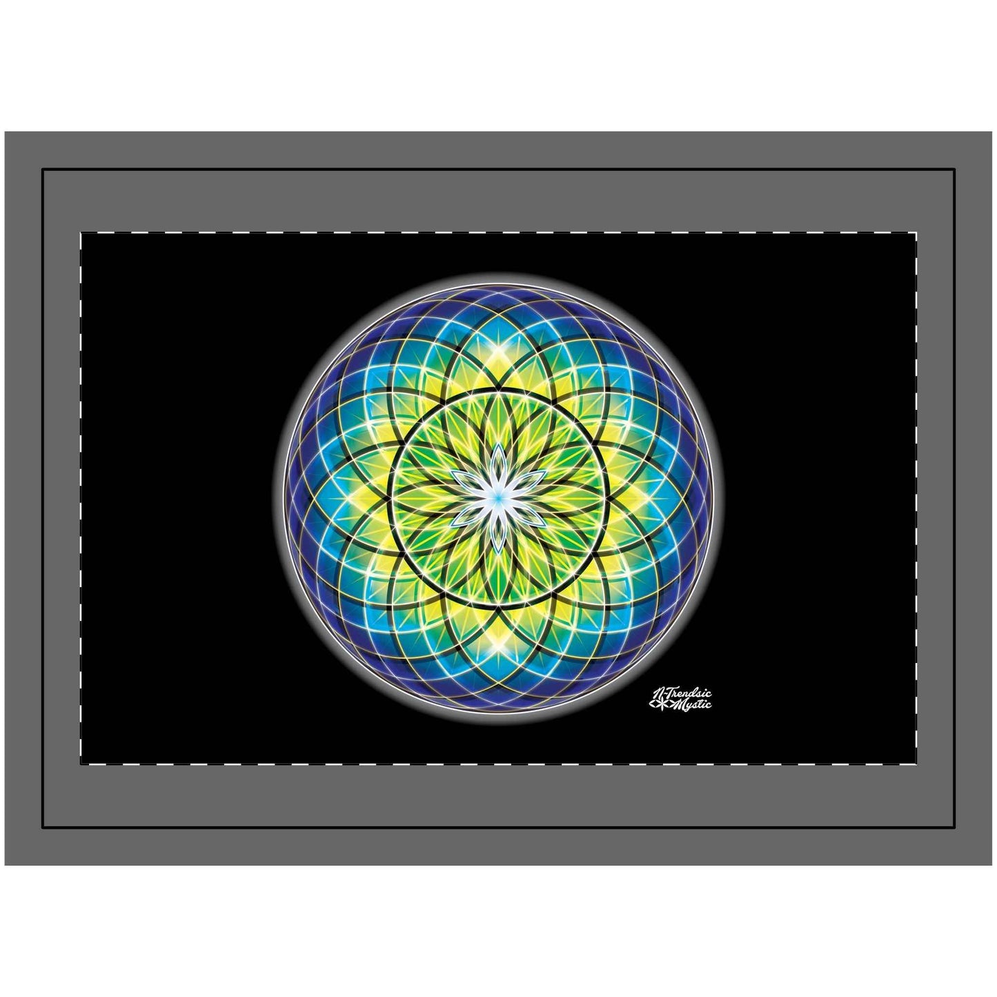 Golden Green Mandala Wall Tapestry – Transform Your Space with Sacred Geometry