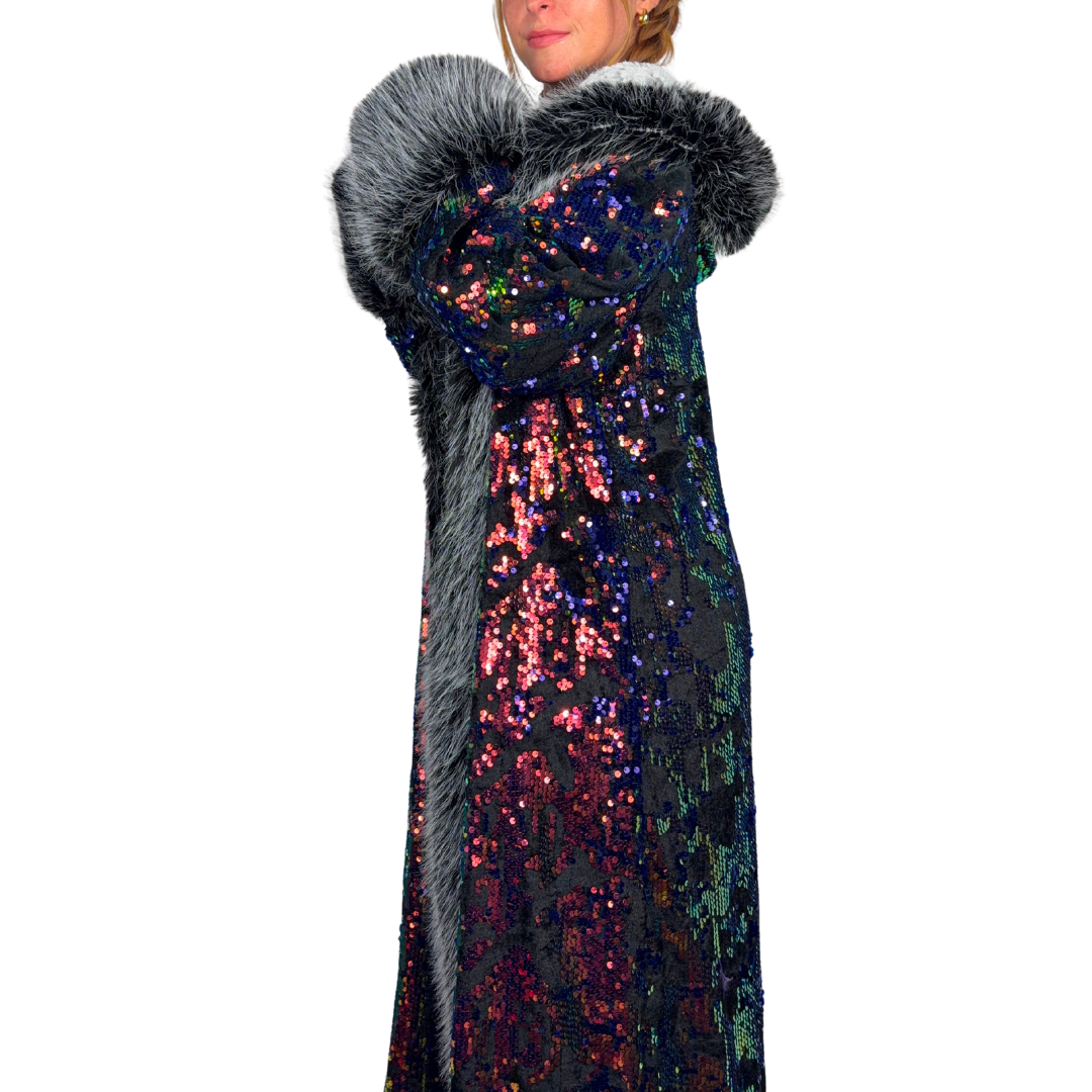 Midnight Smoke Sequin Coat
