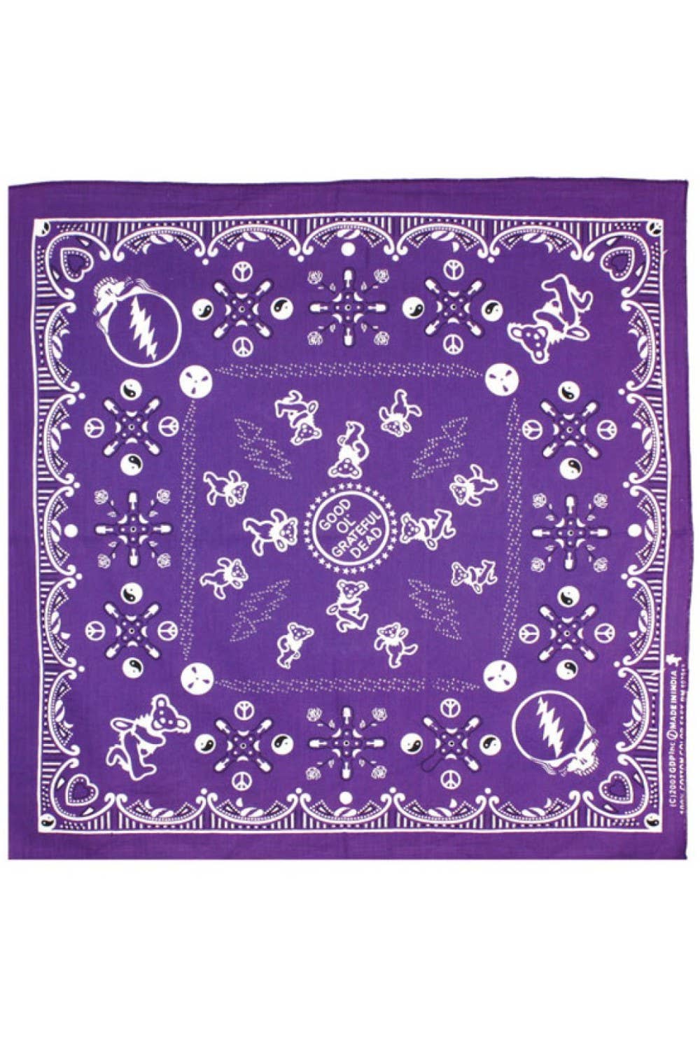 Good Ol' Grateful Dead Bandana Purple 22x22