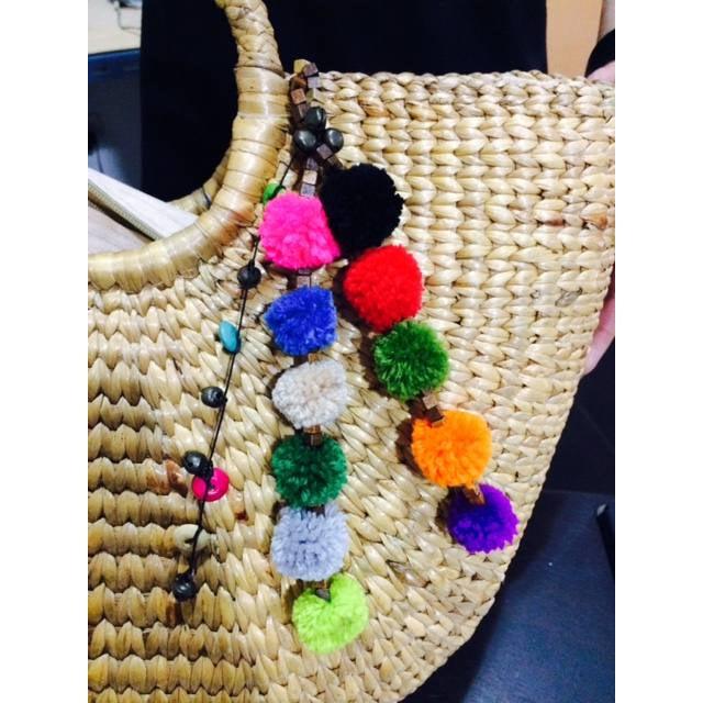 Pink Pom Pom Tie Zipper Pull | Handmade Bag Charm with Ethical Origin – Thailand