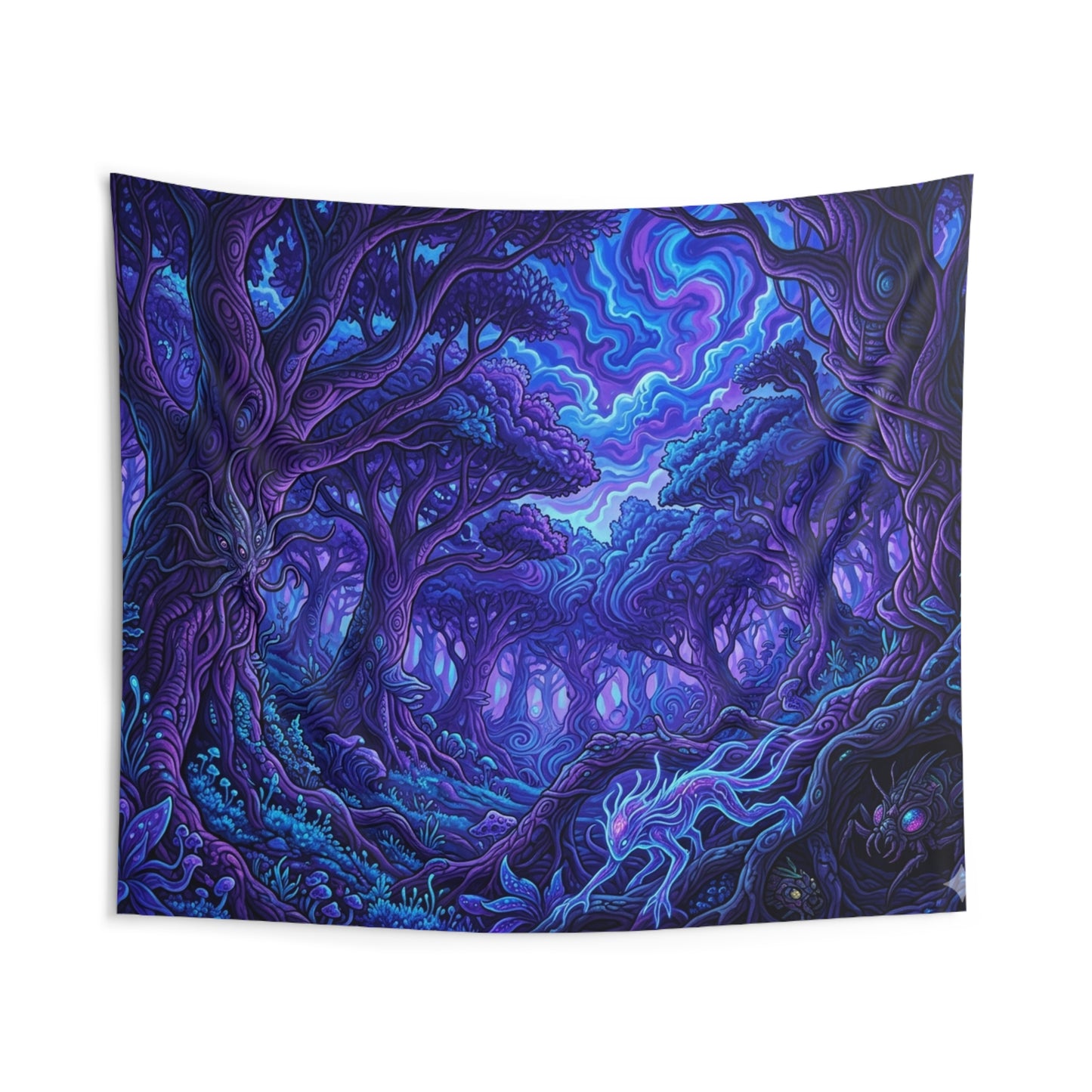 Mystic Moonlit Forest Tapestry