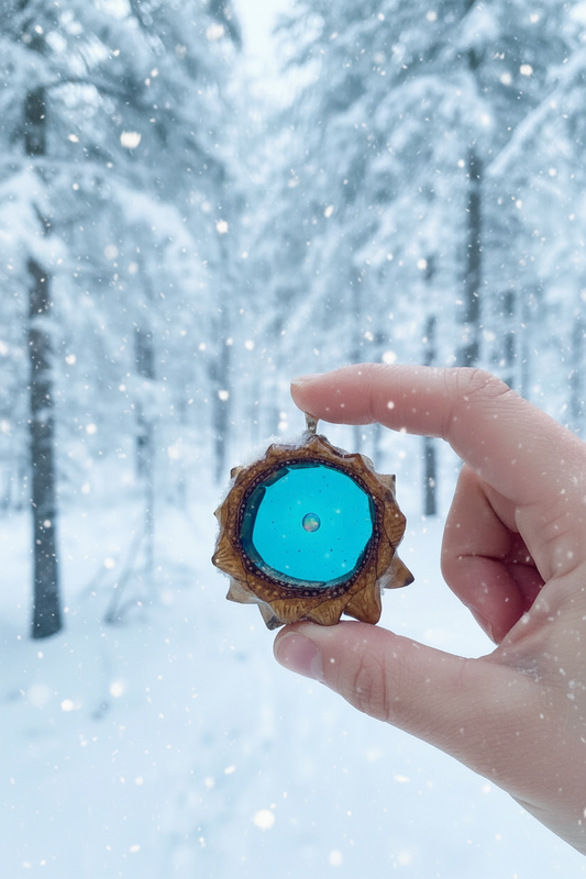 Lake of Fire Opal Resin Pinecone Ornament | Handmade Holiday Forest Decor | PNW Nature Art