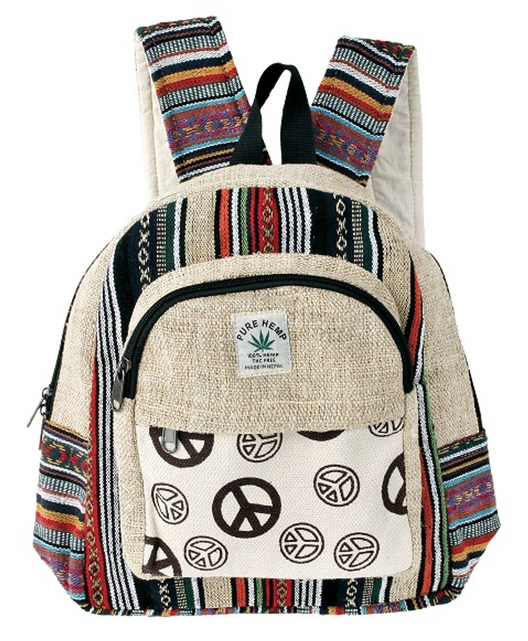 Medium Hemp Peace Backpack