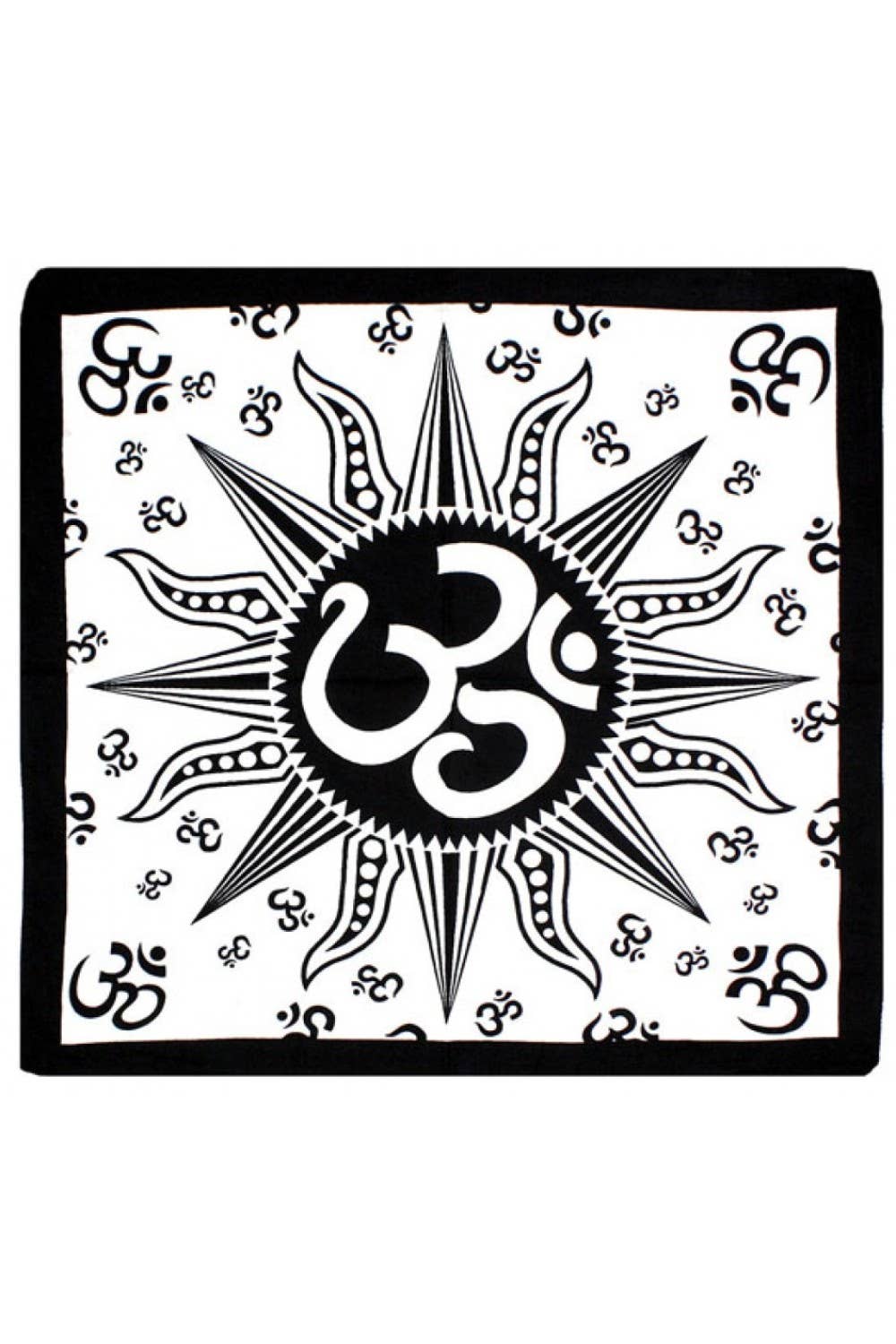 Om Sun Bandana Black 22x22 Clearance