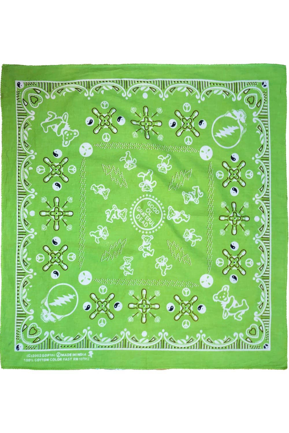 Good Ol' Grateful Dead Bandana Green 22x22