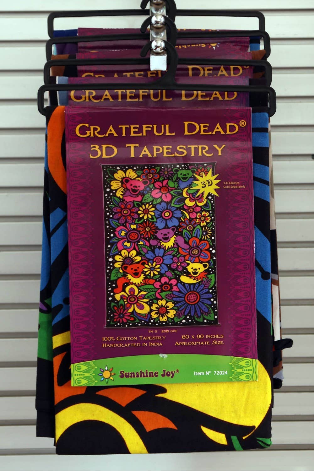 3D Grateful Dead Flower Bears Tapestry: 60x90 inches