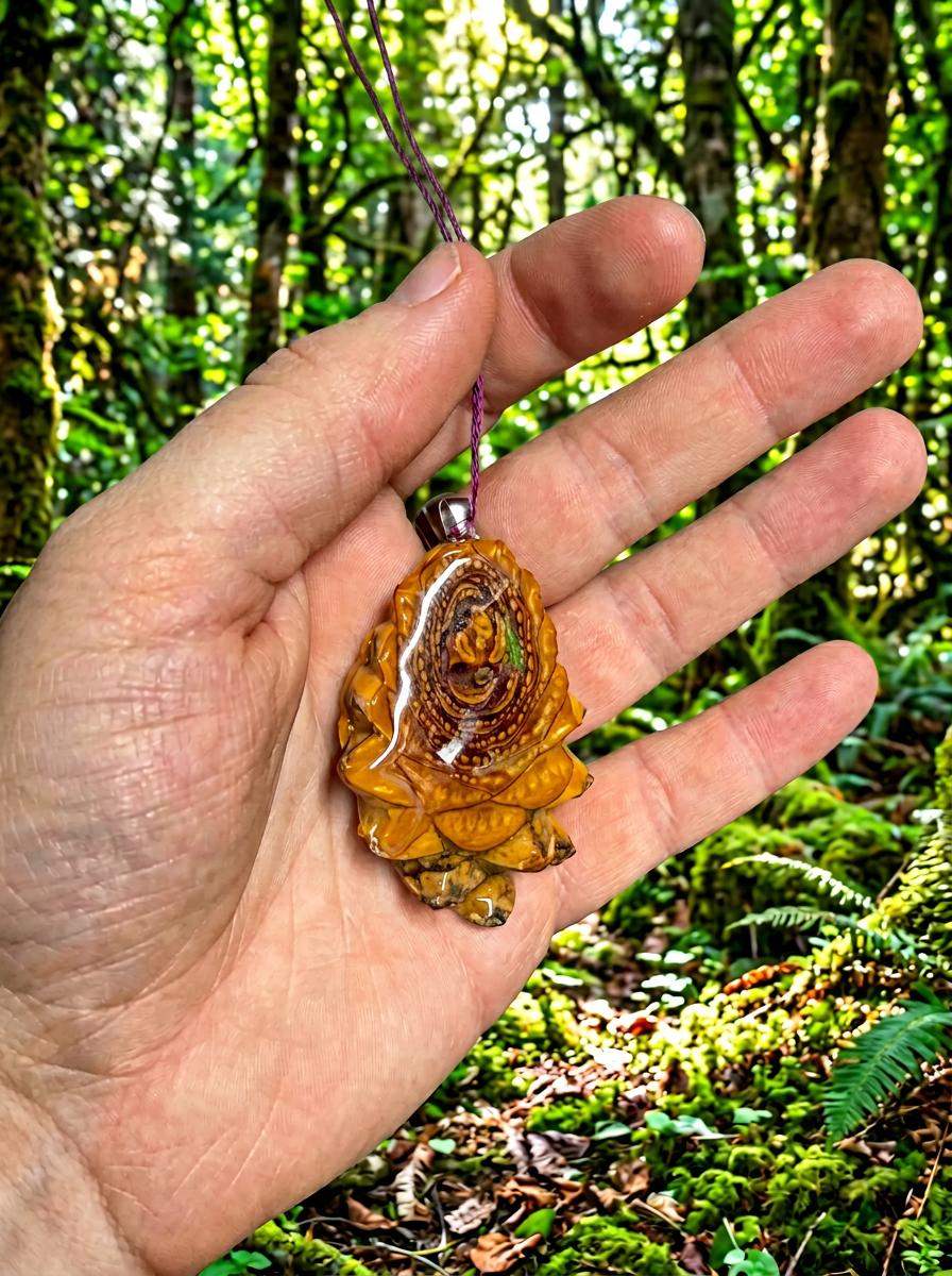 Long Naked Pinecone Pendant | PNW handcrafted | #102