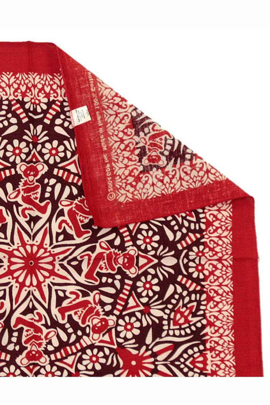 Grateful Dead Red Bear Mandala Bandana 22x22