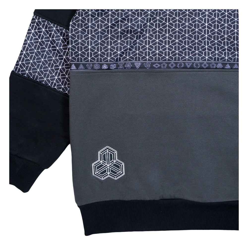 Isomatrix Black Gray Tall Pullover Hoodie