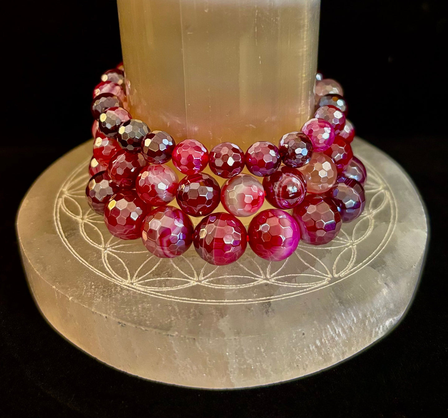 Fuchsia Prism Mystic Banded Agate Bracelet