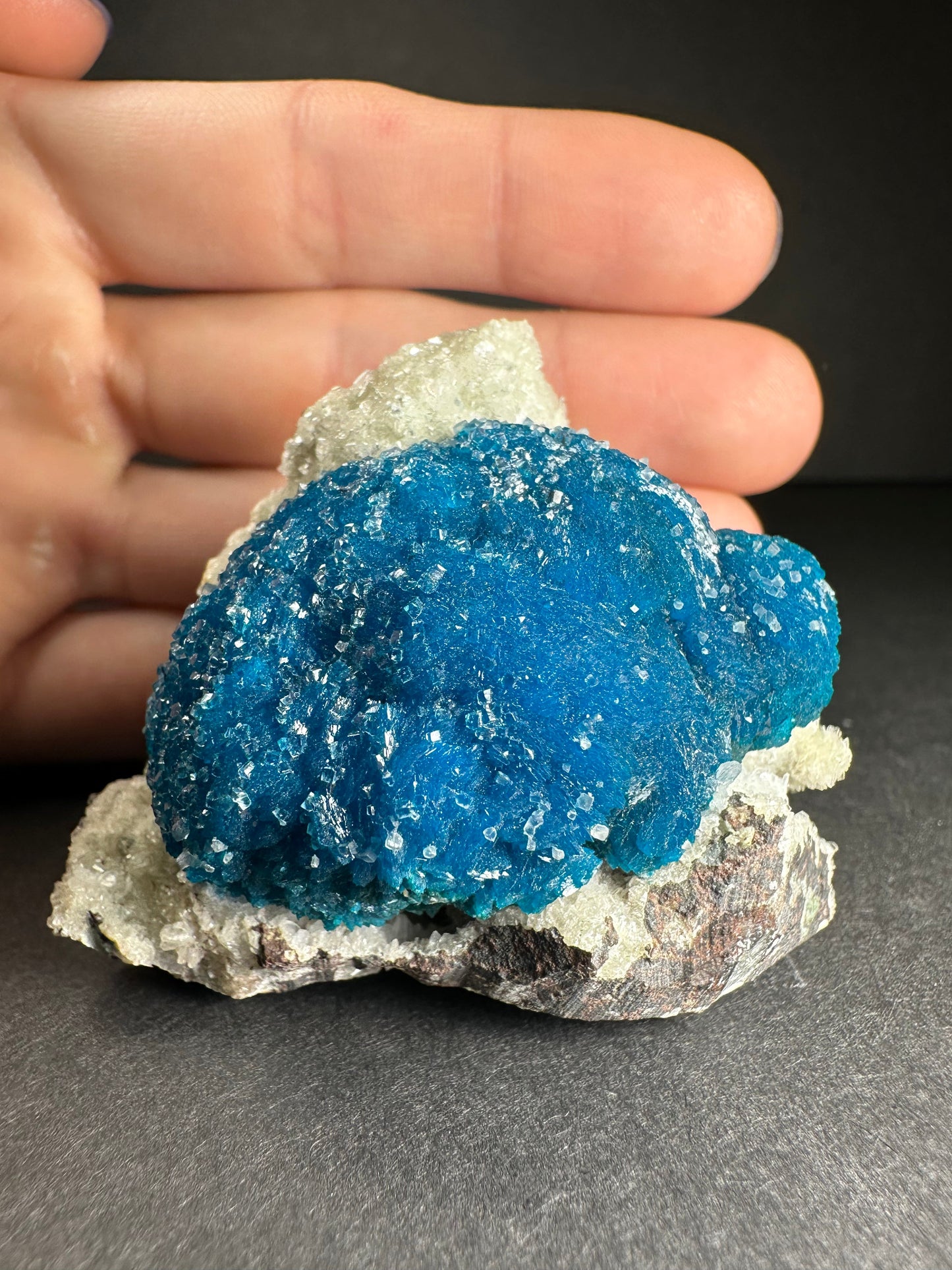 Cavansite with Stilbite on Matrix from Pune, Maharashtra, India