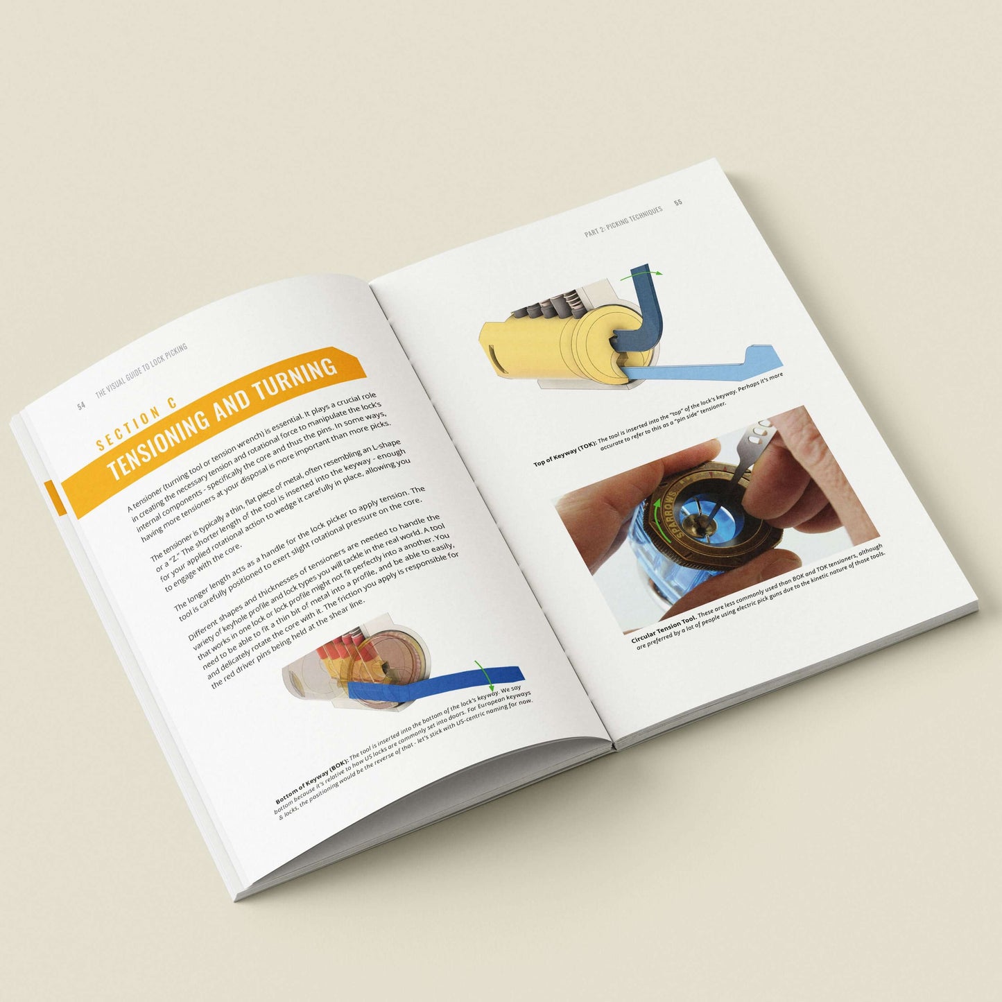 Lock Picking Book - Beginners Visual Guide, 190 Color Illustrations