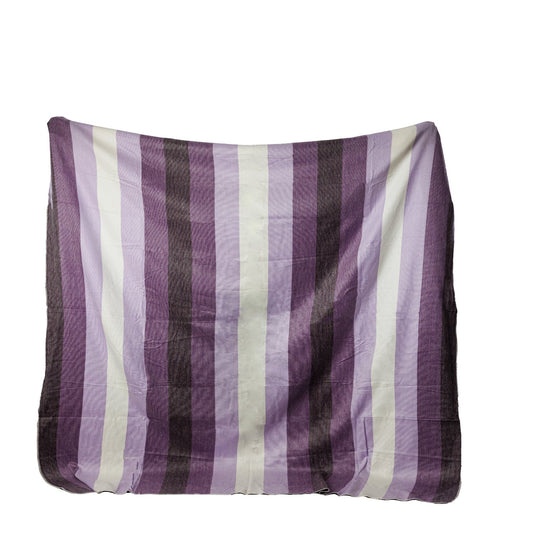 Alpaca Throw Blanket Handwoven From Ecuador - Purples Lavender & Cream - Nawi Collection