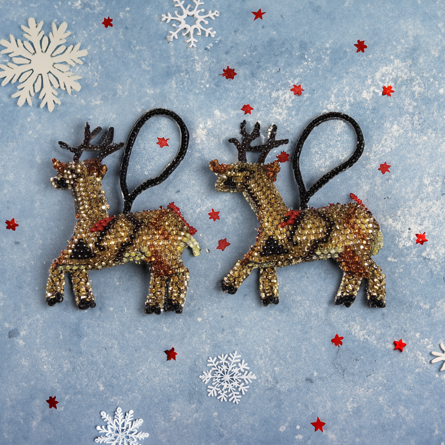 Reindeer Seed Bead Ornament - Guatemala