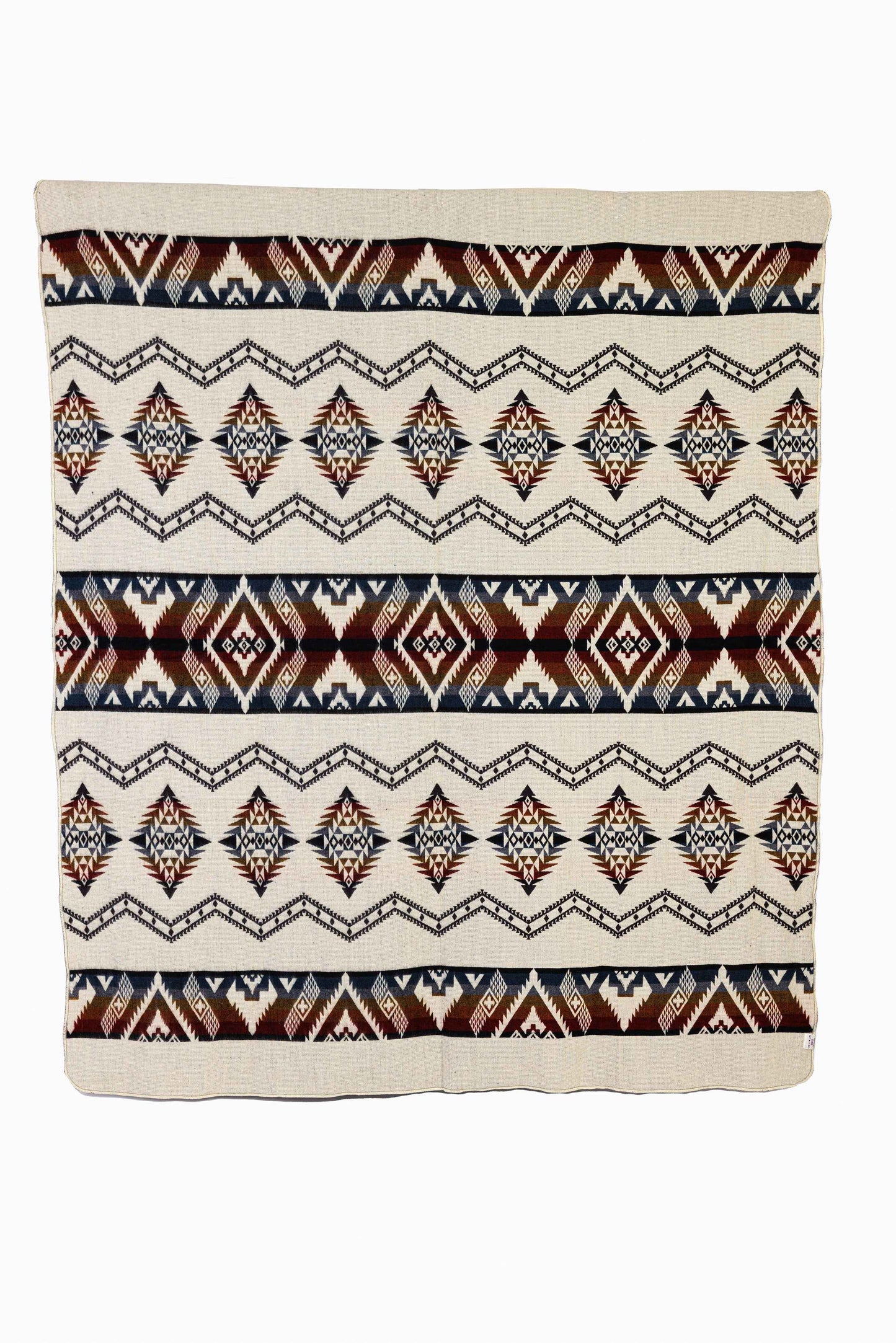Handwoven Reversible Brown Red Wave Alpaca Throw Blanket- Yachana Collection