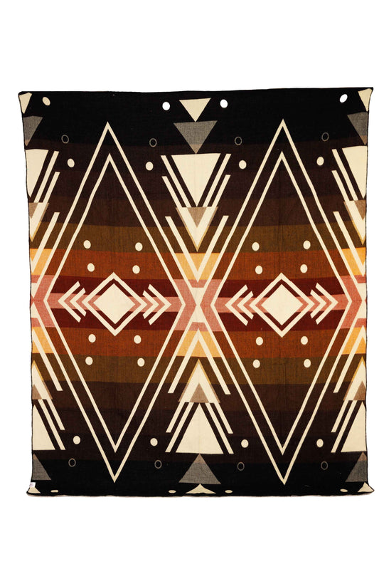 Handwoven Reversible Chevron Peach Red Gray & Black Alpaca Throw Blanket - Yachana Collection