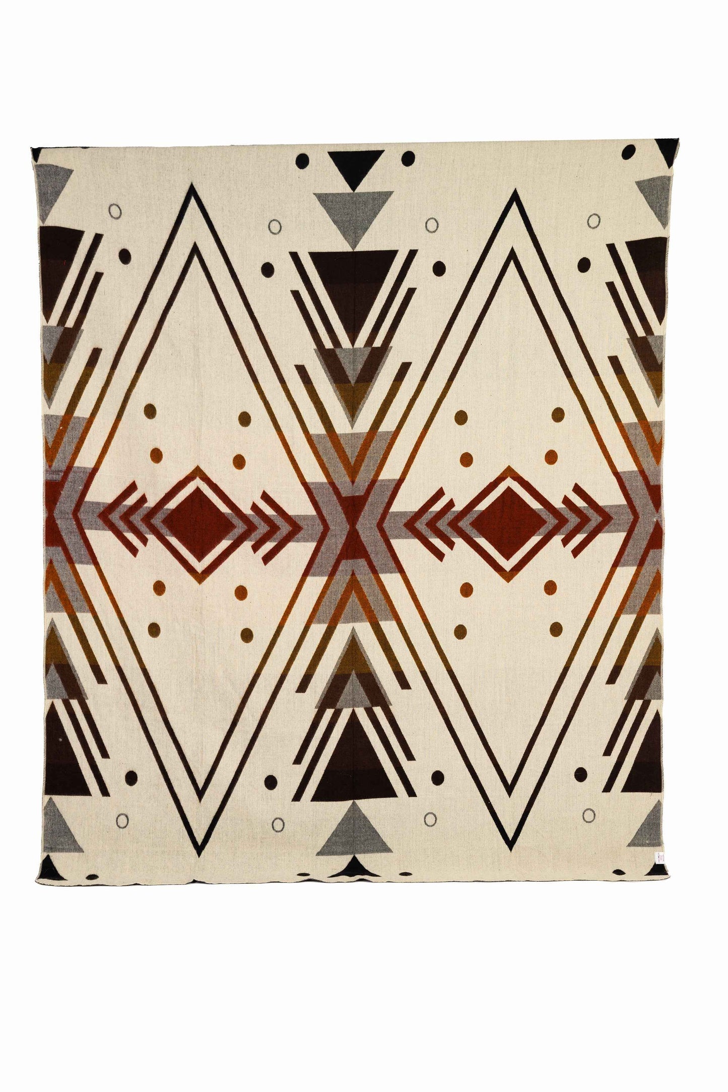 Handwoven Reversible Chevron Peach Red Gray & Black Alpaca Throw Blanket - Yachana Collection