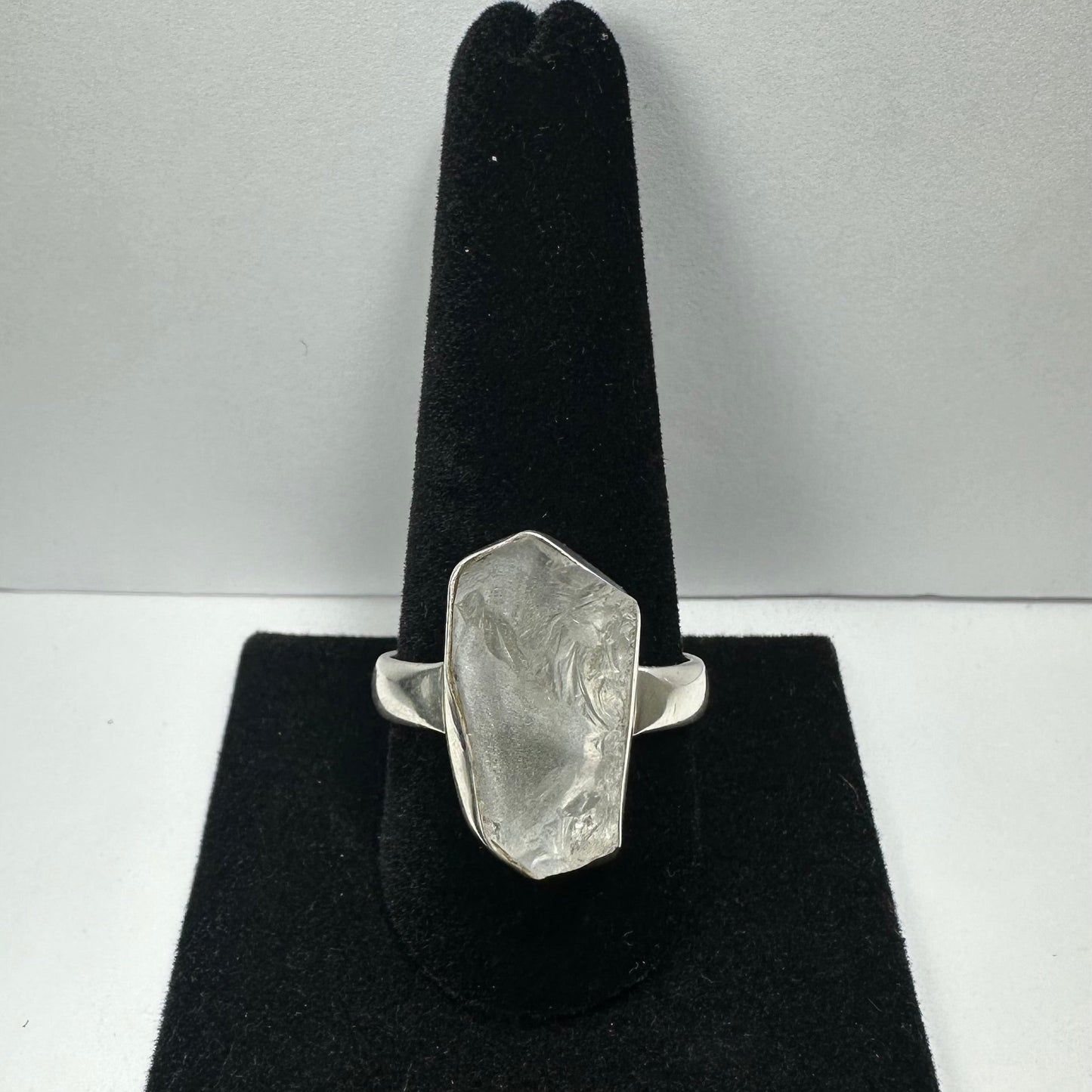 Natural Rough Quartz Ring - Size 11.5