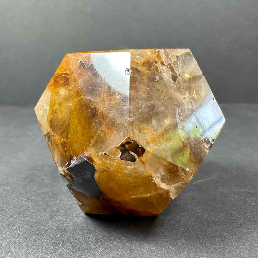 Yellow Hematoid Quartz Dodecahedron Carving from Brazil - Smokin Resin Company