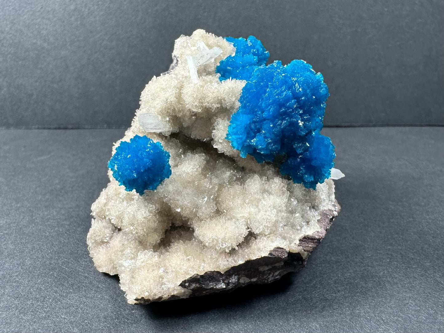 Cavansite with Stilbite on Matrix from Pune, Maharashtra, India