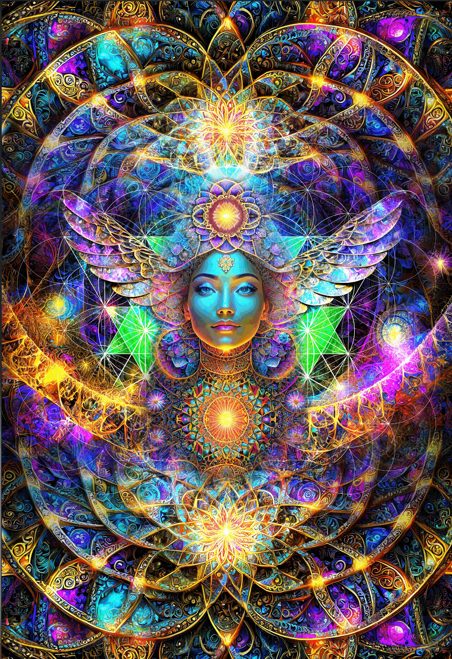 Healing Wellness Deity Sacred Geometry Unisex Zip Hoodie