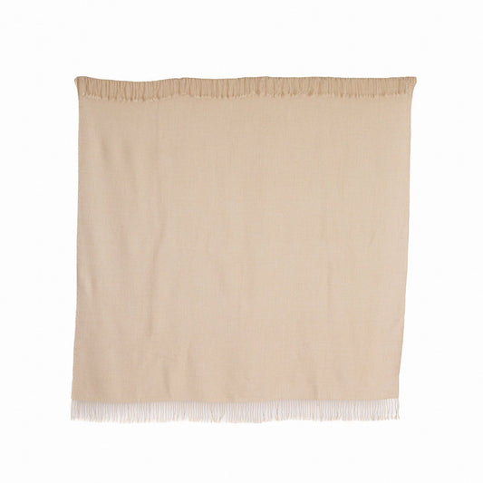 Handloomed 100% Undyed Baby Alpaca Ivory Mist Throw Blanket From Peru - Wasi Collection