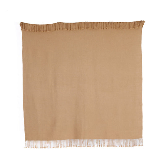 Handloomed Undyed 100% Baby Alpaca - Rich Brown Throw Blanket From Peru - Wasi Collection
