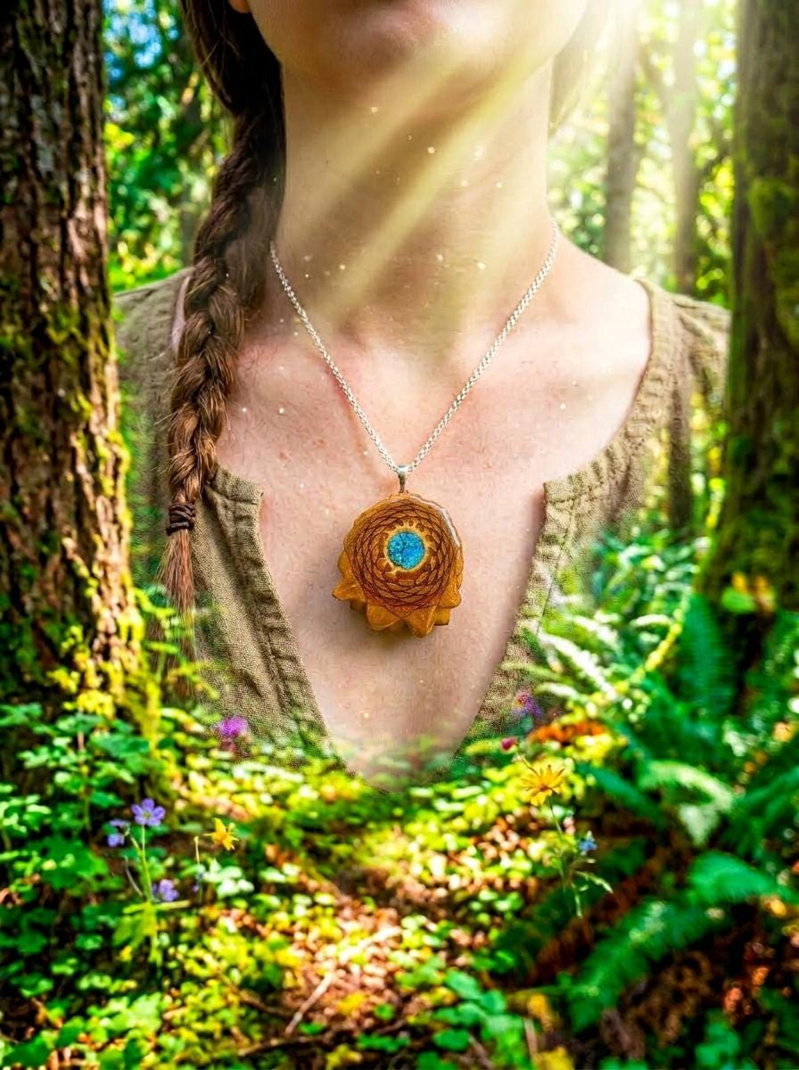 Crushed Opal Pinecone Pendant