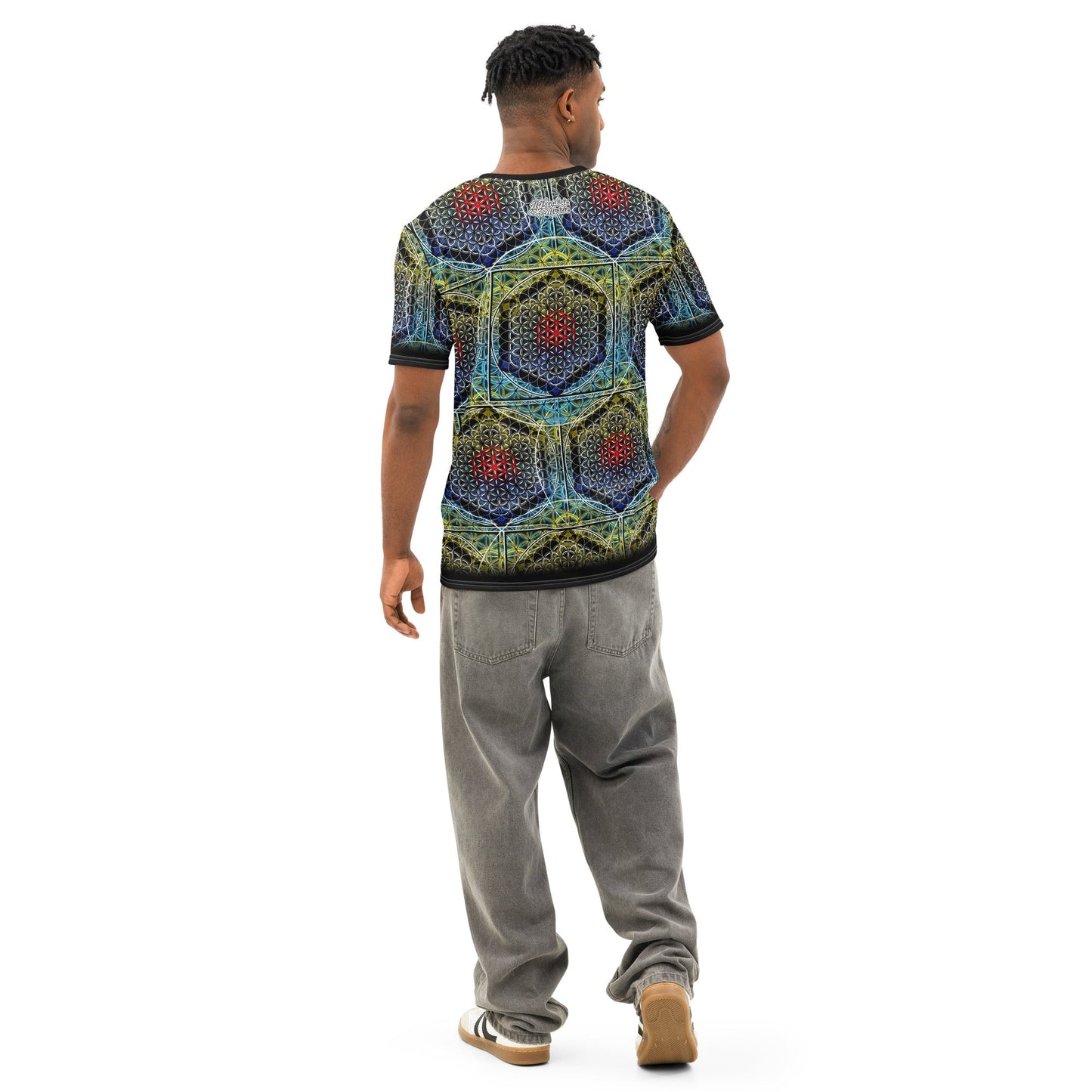 Electric Honeycomb | Sacred Geometry Tee | Cotton All-Over Print T-shirt