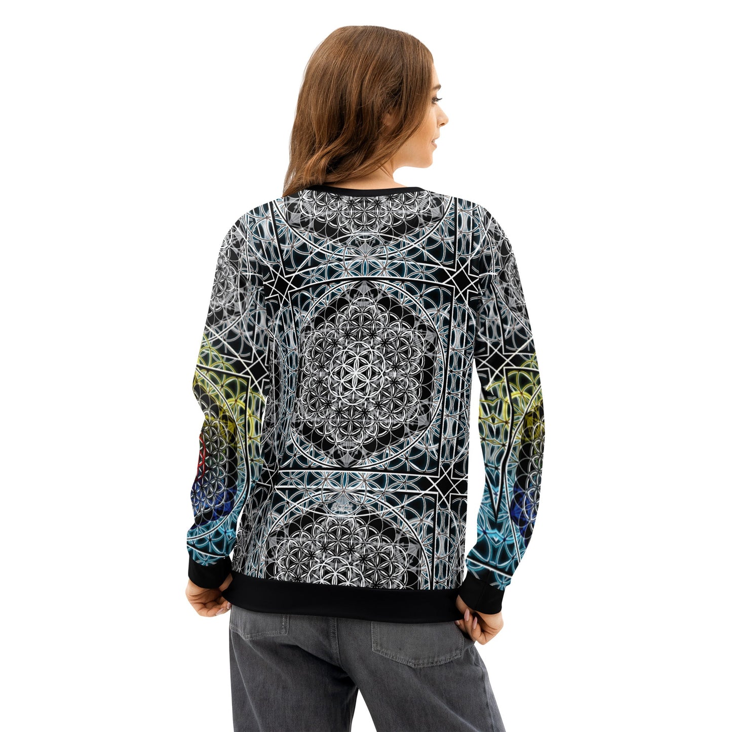 Resonant Architect | Harmonic Grid Cotton Sweatshirt | Unisex Cotton Sweatshirt