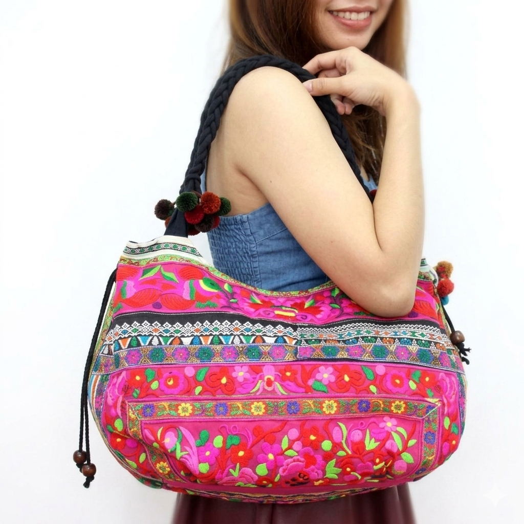 Handmade Embroidered Birds Shoulder Bag – Fair Trade Thailand