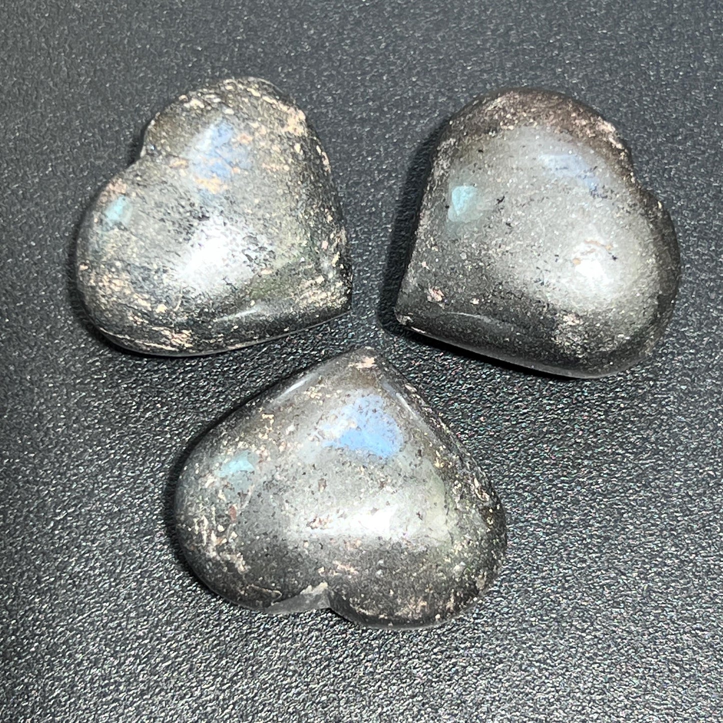 Hematite Puffy Heart Polished Carving