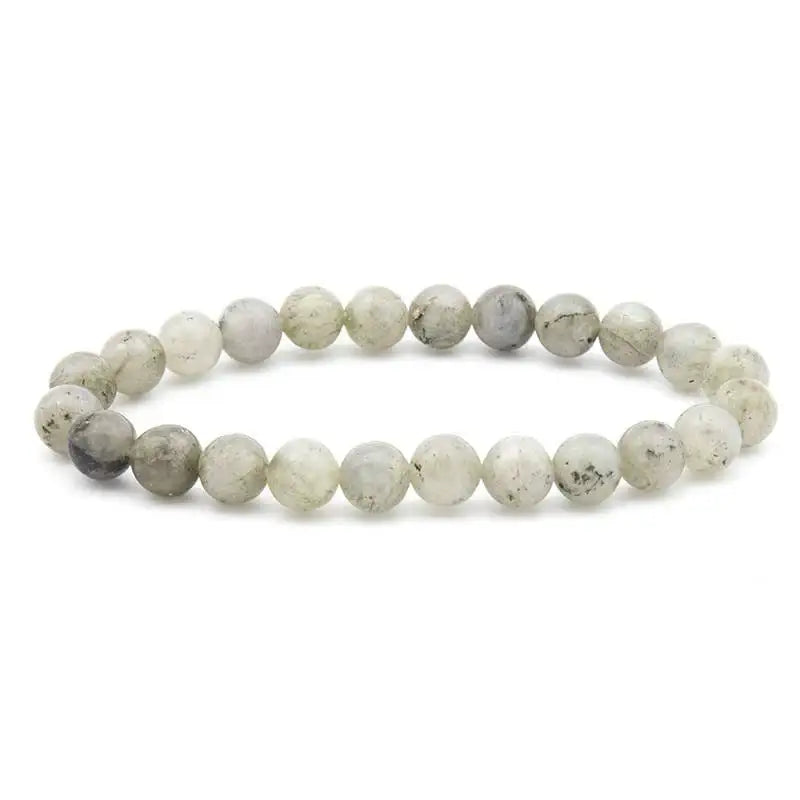 8MM Elastic Natural Stone Bracelets - CS: Grey flash