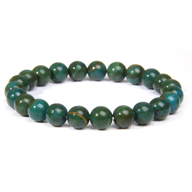 8MM Elastic Natural Stone Bracelets - CS: Green jade