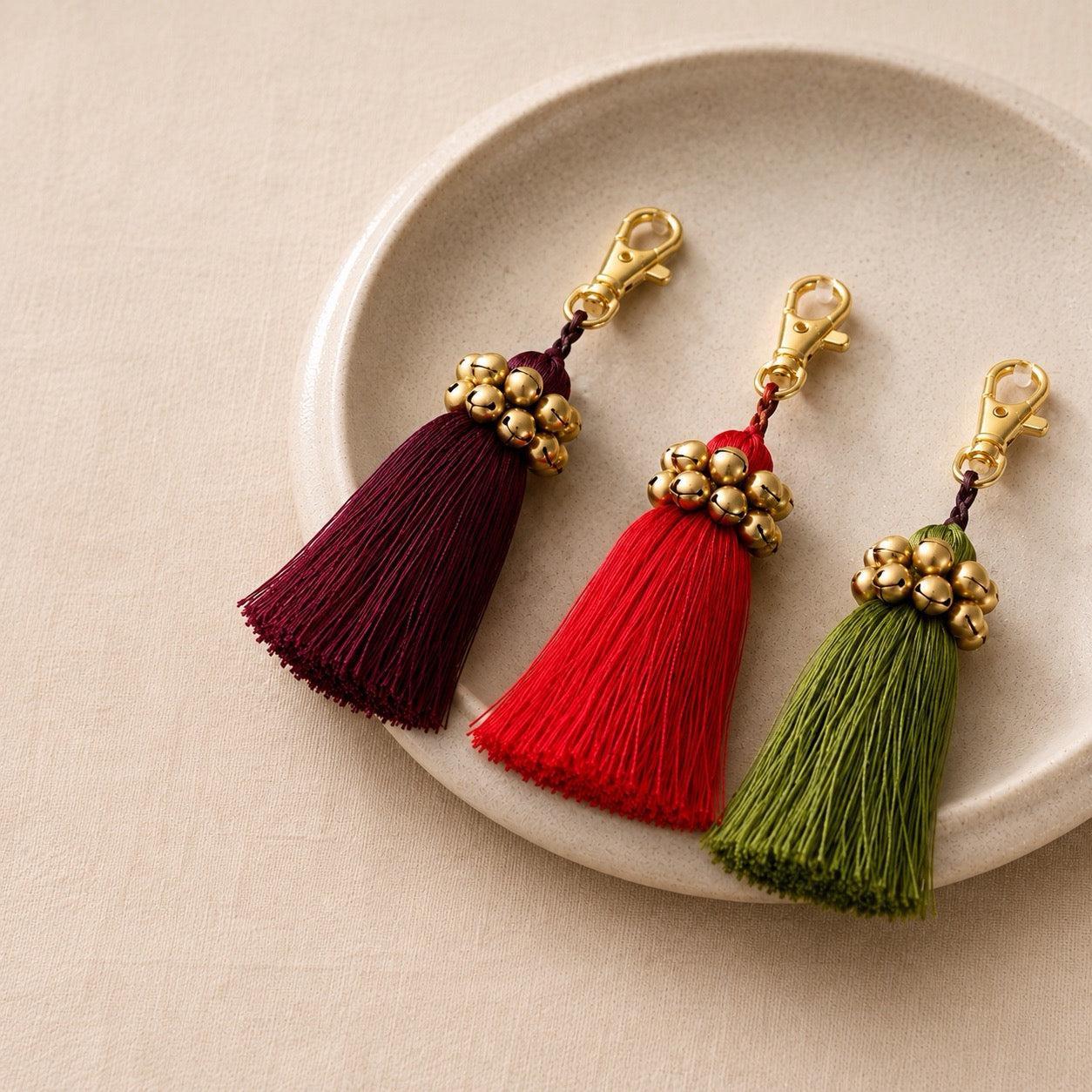 Fair Trade Cotton Tassel Zipper Pull with Bells - Thailand