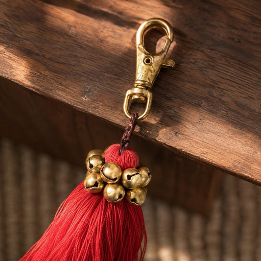 Fair Trade Cotton Tassel Zipper Pull with Bells - Thailand