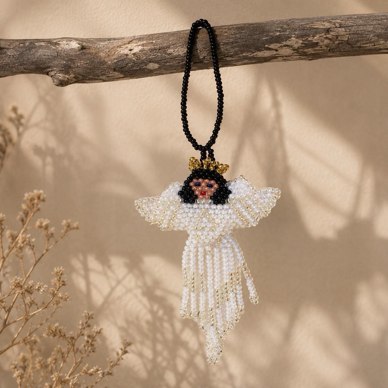 Angel Seed Bead Ornament Fair Trade Christmas Decoration - Guatemala