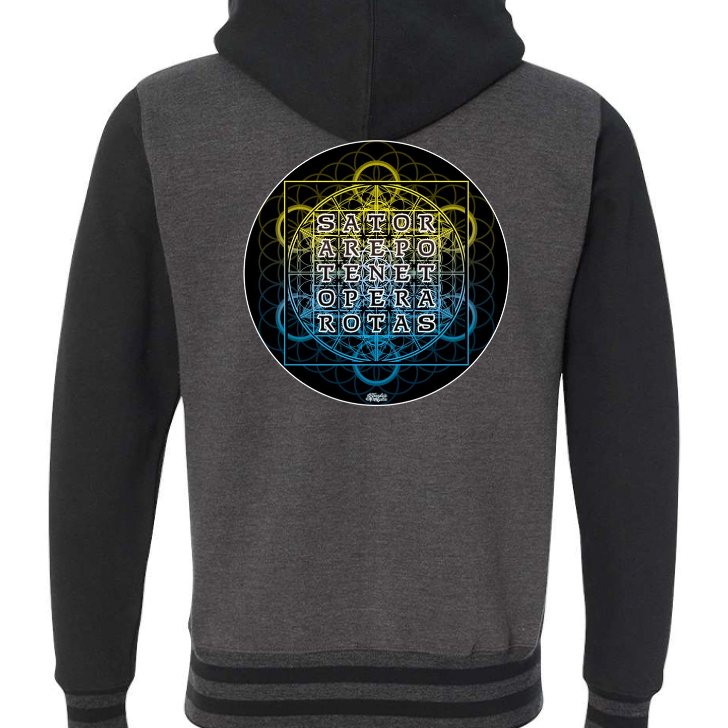 SATOR Square Sacred Geometry Varsity Zip Hoodie