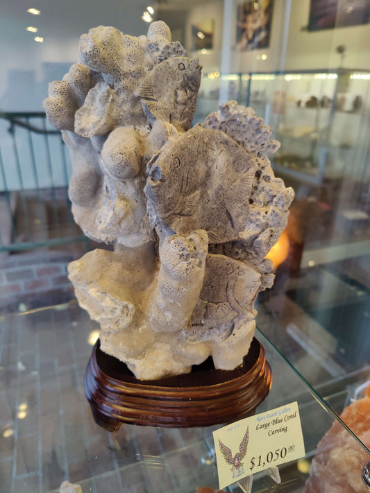 Large Blue Coral Carving - Smokin Resin Company