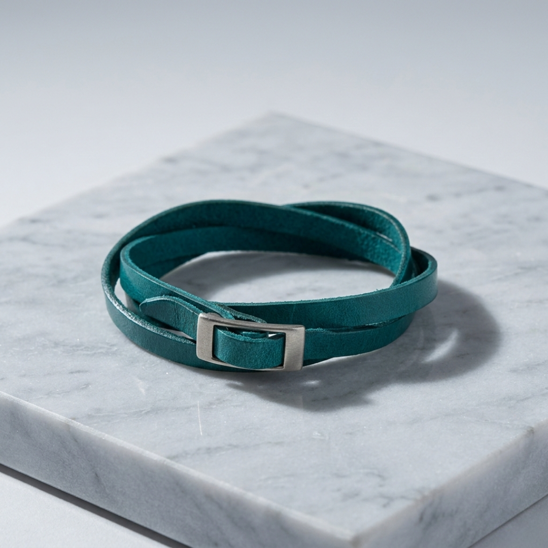 Genuine Leather Wrap Bracelet – Handmade in Thailand