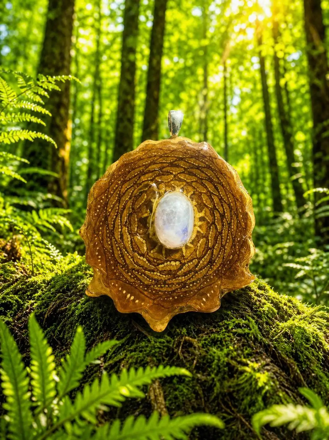 Moonstone Pinecone Pendant | Handmade PNW Jewelry | #6