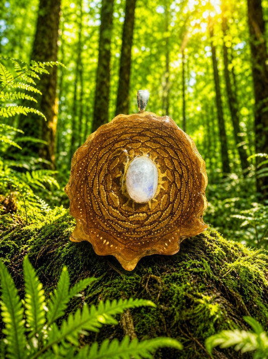 Moonstone Pinecone Pendant | Handmade PNW Jewelry | #6