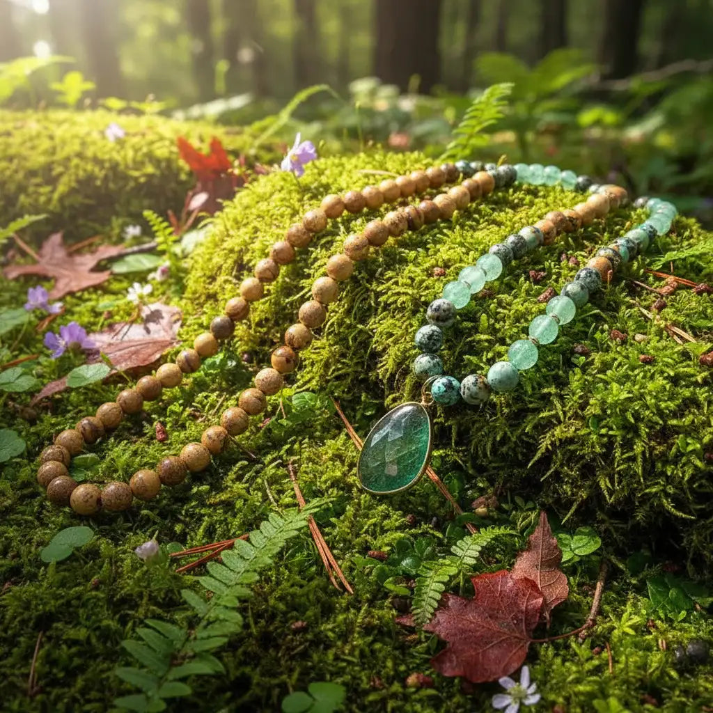African Turquoise Green Aventurine Mala Necklace