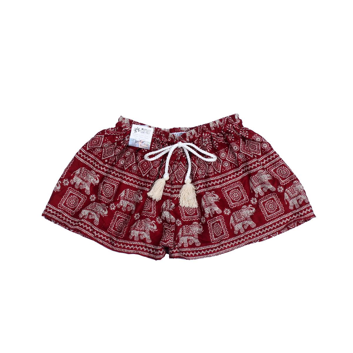 Sustainably Made Bohemian Style Printed Elephant Shorts - Thailand