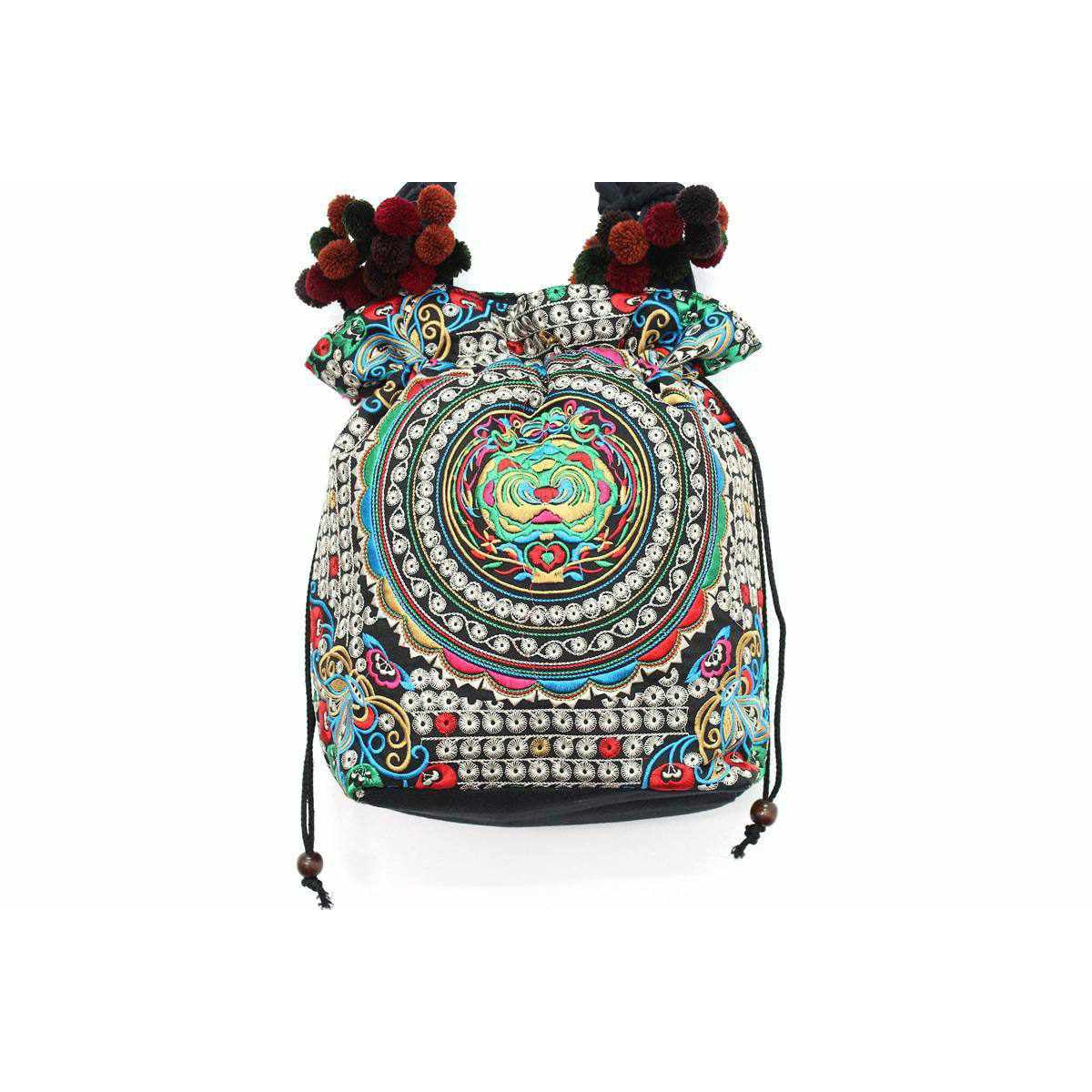 Cinch Hmong Embroidered Shoulder Purse - Thailand