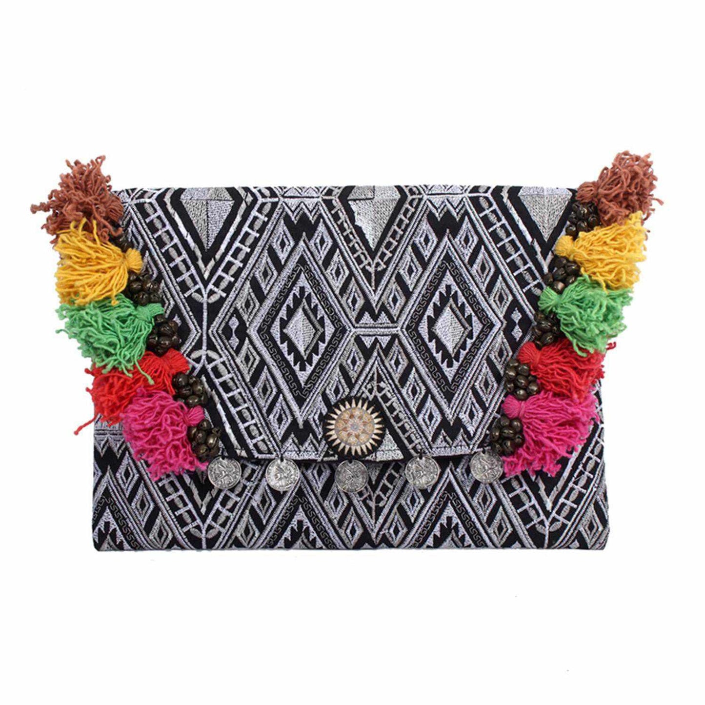 Embroidered Multi Tassel Clutch Bag iPad Case – Thailand