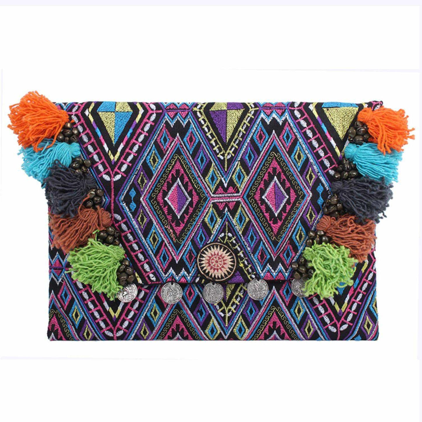 Embroidered Multi Tassel Clutch Bag iPad Case – Thailand